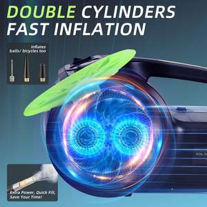 Kit de gato hidráulico eléctrico para coche ROGTZ, rango de elevación portátil de 5 toneladas y 12V, 20,9 pulgadas con bomba de inflado de neumáticos con conector de luz LED solamente - Product Image 3