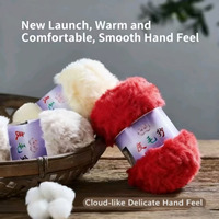 Wholesale 100% Polyester Mink Yarn Faux Fur Yarn Long-Haired Fancy Yarn for Hand Knitting Eco-Friendly Anti-Pilling Dyed Yarn