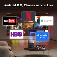 Mini Proyector Android 11, 720P Nativo, Decodificación 4K, Proyector LCD de Tiro Corto, Enfoque Automático, Duplicación de Pantalla Inalámbrica para Hogar y Exteriores