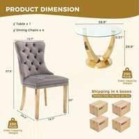 Ensemble de table et chaises de salle à manger de luxe en acier inoxydable et marbre, style italien, pour 4, 6 ou 8 personnes, idéal pour restaurant