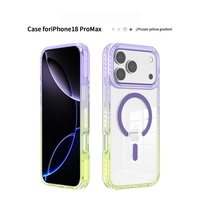 Coque de protection magnétique transparente tendance à dégradé de couleurs pour iPhone 18 Pro Max, compatible avec iPhone 17, 16, 15, 14, 13