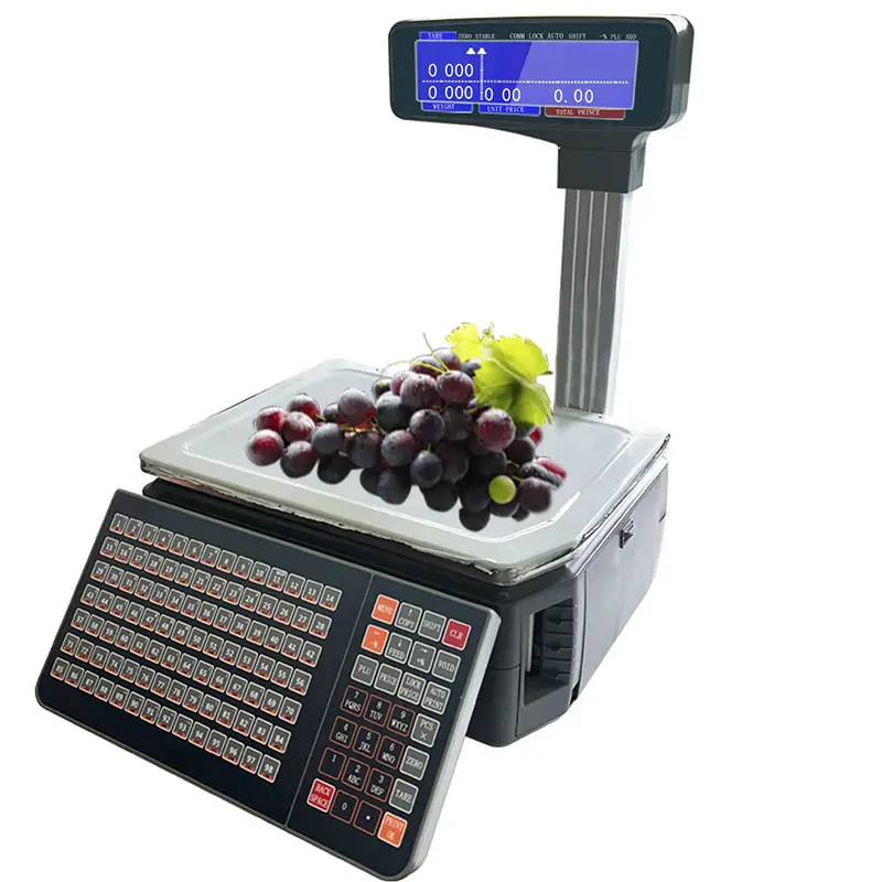 LCD Rs232 Rj45 Ethernet Food Bar COD Básculas Pesaje Digital Electron 30 kg Electrónica Etiqueta digital Báscula Pesaje