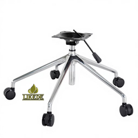 Base de chaise pivotante à 5 étoiles en aluminium poli réglable en hauteur, base de chaise de bureau et de jeu robuste