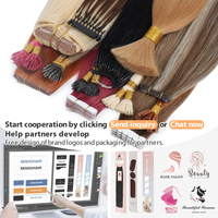 Extensions de cheveux Genius Weft Tape, K Y U I, pointe plate, nano anneaux, extensions de cheveux humains en vrac, Remy, 100% cheveux humains, extensions à clipser
