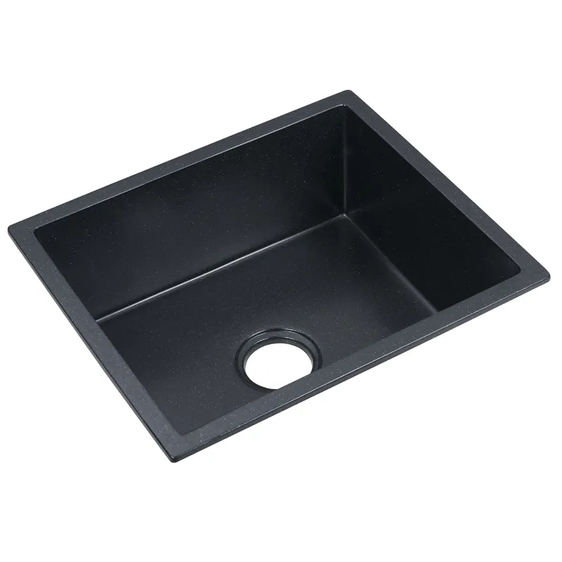 Time limited Quartz Stone Kitchen Sink black single bowl undercounter handmade sink