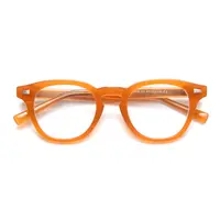 Lmamba Retro Literary Orange Myopia Glasses Frame Women Quality Rivet Acetate Frame Tr90 Square Eyeglasses Frames