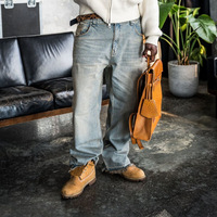 Vente en gros de jeans vintage personnalisés pour hommes, streetwear, jeans délavés, jeans courts, jeans baggy