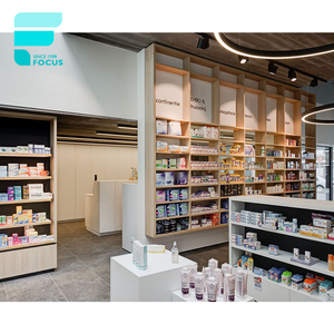 Farmacia Tienda Diseños <span class=keywords><strong>de</strong></span> escaparate <span class=keywords><strong>de</strong></span> madera Muebles <span class=keywords><strong>de</strong></span> tienda médica con estante médico <span class=keywords><strong>de</strong></span> farmacia giratorio y plegable - Product Image 2