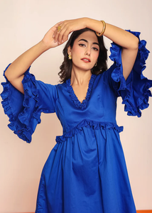 Robe Courte Volantée Unie Élégante pour Femme – Idéale pour l'Été, les Fêtes et les Tenues Décontractées – Tendance et Légère - Product Image 4
