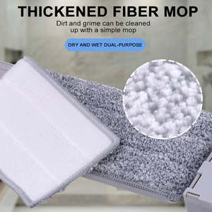 Serpillière professionnelle en microfibre humide ou sèche à 360 ° rotative pour le nettoyage des sols avec manche télescopique - Product Image 5