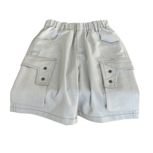 Shorts <span class=keywords><strong>en</strong></span> <span class=keywords><strong>jean</strong></span> de coton pour enfants, style été 2026, style coré<span class=keywords><strong>en</strong></span>, <span class=keywords><strong>blanc</strong></span>, taille mi-haute, couleur unie, lettres, style occidental pour garçons et filles - Product Image 1