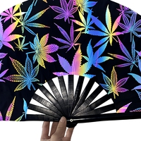 Éventails pliants en bambou haut de gamme, réfléchissants holographiques, pour festivals de musique et soirées, vente en gros