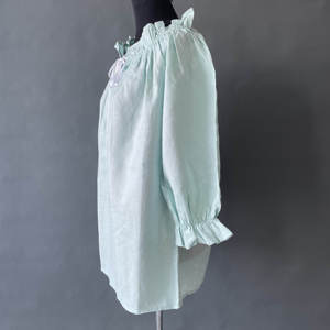 Off-shoulder Ruffled <strong>Linen</strong> <strong>Top</strong> - Product Image 3