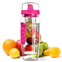 Madou 1000ml Bouteille d'eau de désintoxication écologique Infuseur à thé aux fruits en plastique sans BPA Tasse à boisson pour enfants Sports personnalisés Tasses Camping en toute sécurité
