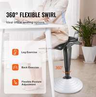 Tabouret de selle noir AntluPlus avec base annulaire blanche concentrique, chaise ergonomique à bascule pour une assise active