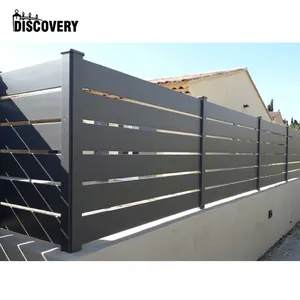 Fabrika özel siyah güneşlikler Metal çit veranda alüminyum ev paneli tasarım kesilmiş çit