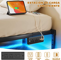 Fabrikverkauf: Eisen-Doppelbett mit RGB-Beleuchtung für Vermietung – 2-Meter-Eisenbett für Hotel, Krankenhaus, Apartment, Suite, Schule, Hauptschlafzimmer