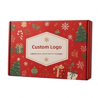 Kotak Kemasan Hadiah Natal Dekoratif Logo Kustom untuk Liburan Tahun Baru, Kotak Pengiriman Kertas Natal, Kotak Hadiah Karton Natal Tebal dan Kaku