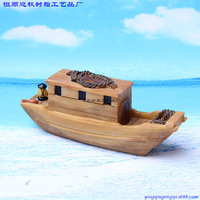 Jiangnan Vent Résine Petit Bois Noir Bâche Bateau 9.5cm Aquarium Vue Paysage Psychologique Sandtable Jeu