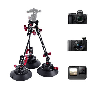 Support de caméra de tableau de bord de voiture en aluminium <span class=keywords><strong>s</strong></span>écurisé, base à triple ventouse, bras flexible magique pour Hero 12 Insta360 X3 pour Action 4 - Product Image 1