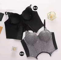 Bustier Corset Court Sculptant pour Femme à Bretelles Dos Ouvert et Fermeture Éclair au Dos