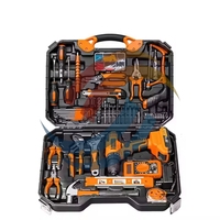 Caja de herramientas de hardware manual personalizada de 120 piezas, conjunto de herramientas eléctricas de batería sin escobillas con kits de estuches, soporte OEM, pedido mínimo, 1 Juego