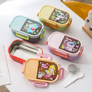Contenitore per Pranzo in Acciaio Inox 304 con Scomparti - Portapranzo Portatile per <span class=keywords><strong>Bambini</strong></span>, Leggero, per Insalata, Frutta e Pasti - Product Image 1