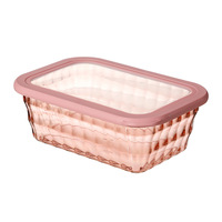 Ensemble de 3 boîtes de rangement pour réfrigérateur moderne, boîtes carrées hermétiques en plastique pour le rangement des aliments pour le déjeuner et les fruits dans la cuisine