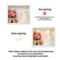 Cadre de présentation lumineux pour mariage, taille personnalisée, pour bouquet, invitation et souvenirs de robe