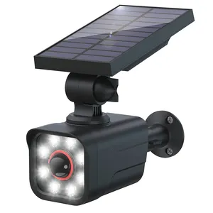 Luces de pared con energía solar inalámbricas con cámara simulada Luces con sensor de movimiento solar Ip66 Luz de seguridad solar impermeable LED para exteriores