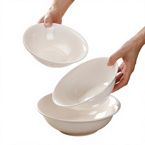 Bol à soupe en céramique <span class=keywords><strong>blanc</strong></span> pur, résistant au <span class=keywords><strong>micro</strong></span>-ondes, épaissi, anti-brûlure, design moderne et minimaliste, pour usage hôtelier <span class=keywords><strong>LG</strong></span> - Product Image 1