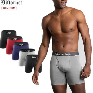 Hoge Kwaliteit Heren Klassiek Effen Boxer Slips Nylon 5 Inch Binnennaad Stretch Boxers Shorts Man Ropa Interieur Heren Ondergoed
