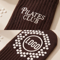 Chaussettes de yoga et de Pilates en coton peigné avec logo personnalisé, antidérapantes, pour femmes, design gratuit