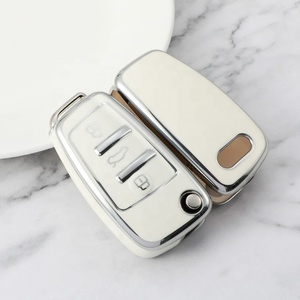 Thông Minh Key Fob trường hợp, TPU chìa khóa xe Bìa chủ phù hợp với Audi A3 A4 A6 Q7 S6 TT A4 A6 A8 Quattro 11- Series Bạc cạnh đầy đủ Bìa - Product Image 3