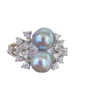 WENCHI 11700 DIY Accessory S925 Silver <b>Ring</b> Empty Holder <b>11</b>-13mm Round for Loose Pearls - Product Image 3
