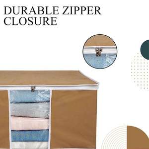 Solid Beige Transparent Saree High Quality Transparent Saree <b>Storage</b> <b>Bag</b> Customized Work Saree Cover For Womens In Wholesale - Product Image 2