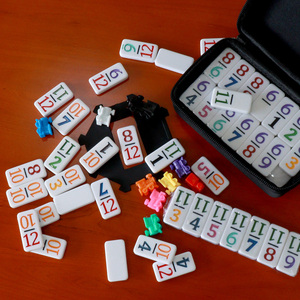 Personnalisé 4007 numéros colorés blocs de <span class=keywords><strong>domino</strong></span> 91 pièces ensemble de dominos enfants jeu de société UV sac double 12 jeu de <span class=keywords><strong>domino</strong></span> - Product Image 2