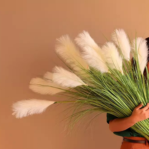 Bouquet de fleurs artificielles de qualité supérieure, style nordique, en roseaux et herbes de chien, pour bureau, hôtel, restaurant, intérieur - Product Image 1