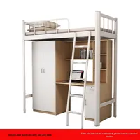 Lit et bureau combinés en acier épaissi sur mesure pour dortoirs universitaires, appartements, chambres à coucher, design moderne pour usage scolaire