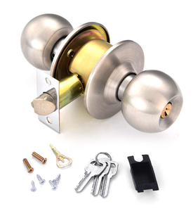 Key Ball Round Cylindrical Brass Cylinder Stainless Steel Handle <strong>Door</strong> <strong>Knob</strong> Lock - Product Image 5