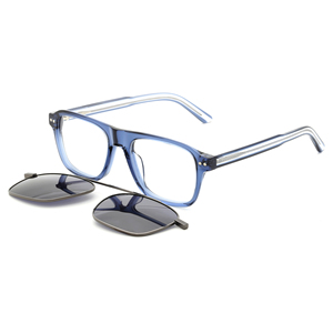 Occhiali <span class=keywords><strong>da</strong></span> <span class=keywords><strong>Sole</strong></span> <span class=keywords><strong>Clip</strong></span>-<span class=keywords><strong>on</strong></span> G5766 in Acetato e Metallo di Alta Qualità, Lenti Magnetiche Forti <span class=keywords><strong>da</strong></span> 3200 Gauss, Nuovo Design a Prezzo di Fabbrica - Product Image 2