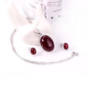 Trendy Stainless Steel Women Jewelry <b>Sets</b> Indian <b>Jewellery</b> Pendant Necklace Earrings <b>Sets</b> - Product Image 5