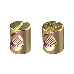 Connecteur de meuble cylindrique à visser, deux-en-un, avec capuchon de vis encastré pour trou horizontal, M6M8, finition zinc, métrique - Product Image 2