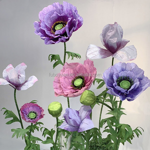 H101 fiori <span class=keywords><strong>di</strong></span> seta <span class=keywords><strong>di</strong></span> <span class=keywords><strong>carta</strong></span> gigante fatti a mano <span class=keywords><strong>di</strong></span> <span class=keywords><strong>papavero</strong></span> <span class=keywords><strong>di</strong></span> mais con striscia a LED utilizzati fiori giganti artificiali per la decorazione <span class=keywords><strong>di</strong></span> eventi nuziali - Product Image 6
