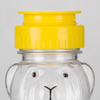 Botella de Plástico Transparente con Forma de Oso, de Grado Alimenticio, con Tapa de Rosca, para Miel, Leche, Jugo, Té, para la Cocina