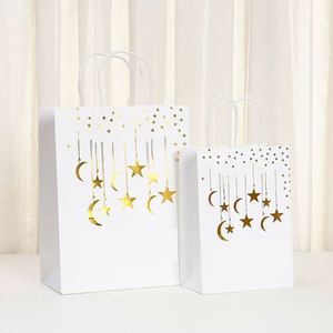 Bolsa de Papel Kraft Marrón Clásica de Lujo, Personalizable con Diseño de Luna en Relieve, Reutilizable, Ecológica, con Asa para Llevar al Hombro - Product Image 5