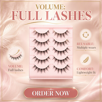Faux cils haut de gamme personnalisés, style manga, en V naturel, effet wispy, avec bande transparente fine – Direct Usine
