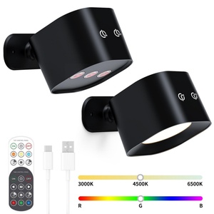 <b>LED</b> Wall Lamp RGBW USB Charging Modern Style Remote Control Accent Indoor <b>Lighting</b> for Living & Bedroom Magnetic <b>Touch</b> Corner - Product Image 4