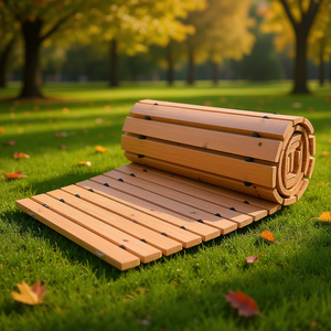 ทางเดินในสวนซีดาร์ ขนาด 7 ฟุต x 17 นิ้ว โค้งมน กันลื่น พื้นระเบียงภายนอก ผิวสัมผัสธรรมชาติ ทนทานต่อสภาพอากาศ ติดตั้งบนพื้น - Product Image 2