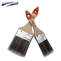Ensemble de pinceaux professionnels industriels de 3 pouces pour peinture, manche en bois naturel, poils synthétiques à base d'eau, pour travaux de bricolage intensifs et application de peinture en bâche